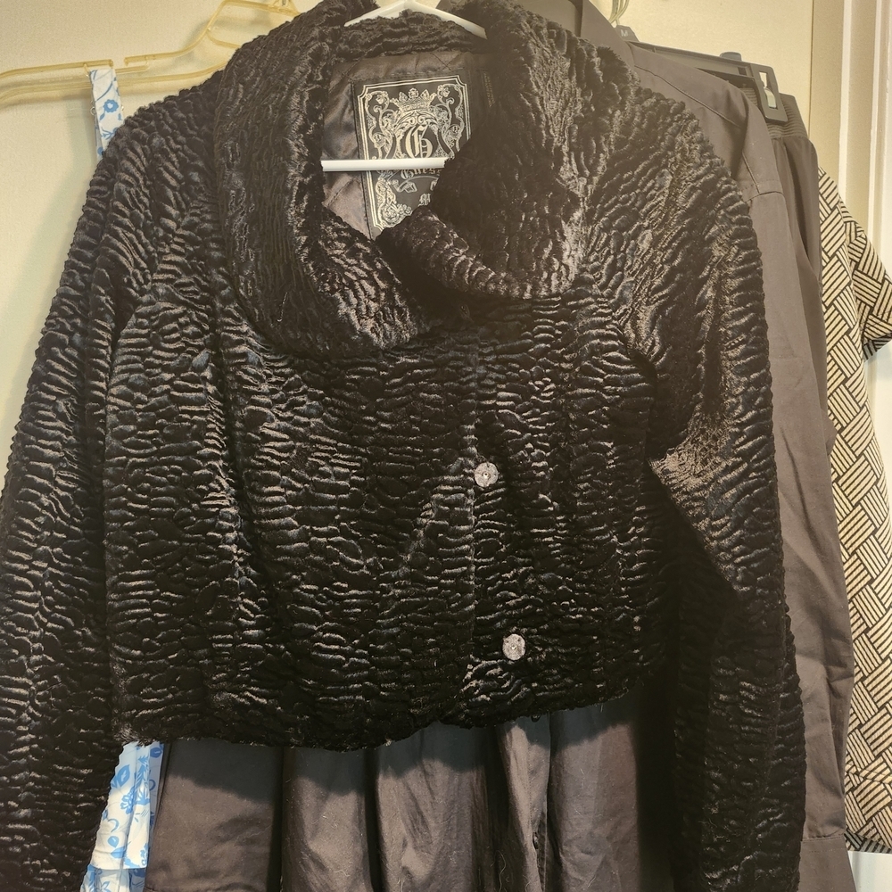 Guess Black Textured Teddy Jacket